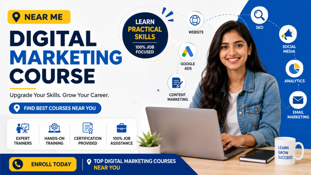 Digital Marketing Course Near Me with SEO, Google Ads, Social Media Marketing and Job Assistance Training